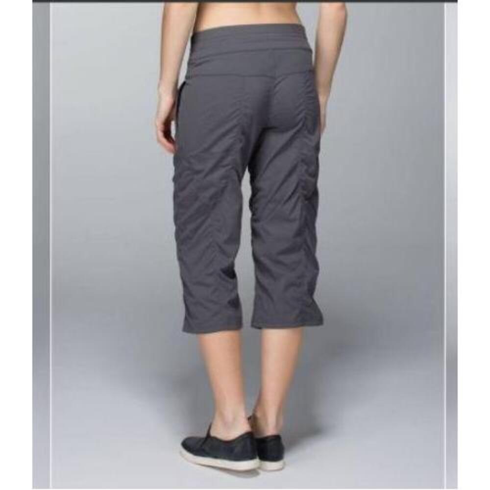 Lululemon Studio Crop Soot Light Charcoal Gray Drawstring Waist Pants Sz 4 - Picture 4 of 15